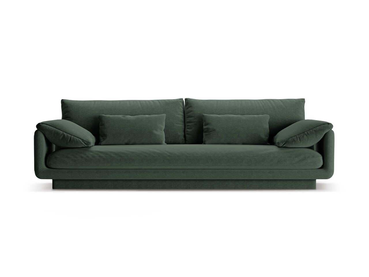 Canapea 4 locuri, Torino-211, Micadoni Home, 250x103x83 cm, tesatura structurata chenille, verde muschi - imagine 6
